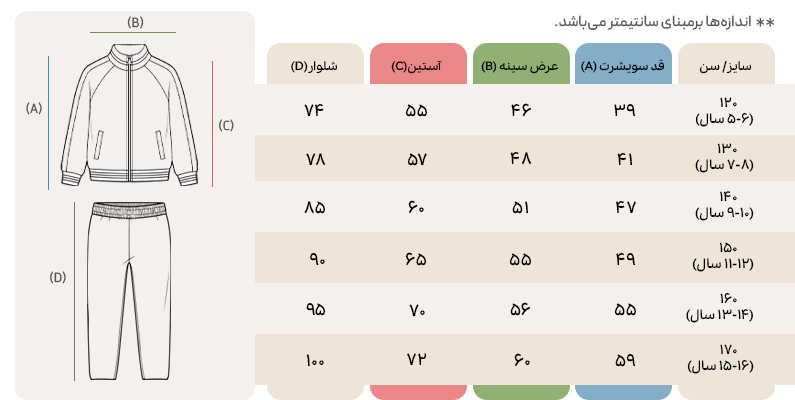 ست سویشرت شلوار رگلان باکسی کد SP-1003